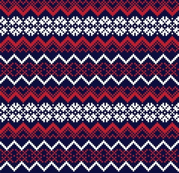红色海军圣诞彩旗背景 用于时尚纺织品 针织物和图形 — 图库矢量图片