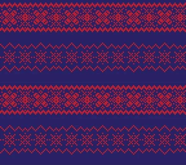 Red Navy Weihnachtsmarkt Insel Muster Hintergrund Für Modetextilien Strickwaren Und — Stockvektor