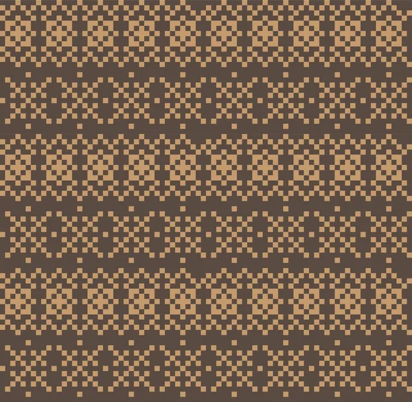 Brown Christmas Fair Isle Patterial Background Fashion Textiles Knitwear Graphics — 스톡 벡터