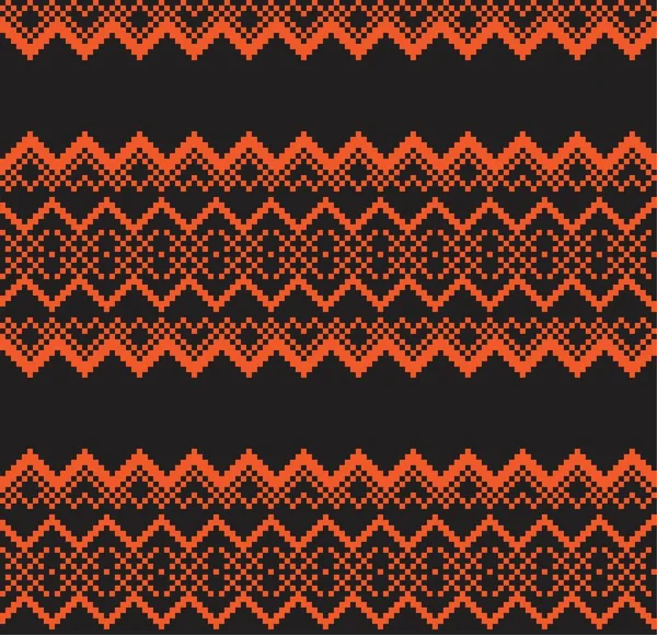Orange Crăciun Fair Isle Model Fundal Pentru Textile Moda Tricotaje — Vector de stoc