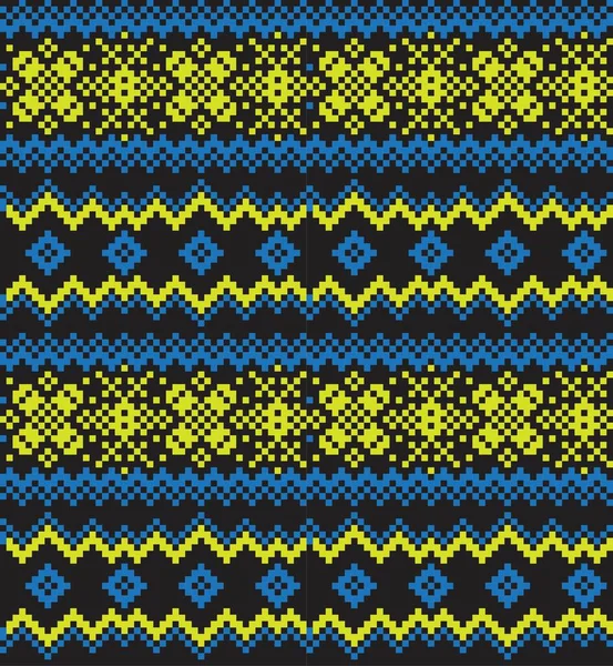Fundo Padrão Ilha Natal Amarelo Justo Para Têxteis Moda Malhas — Vetor de Stock