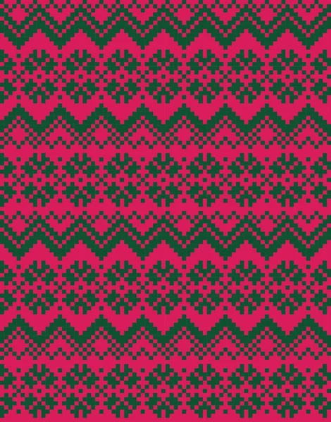Purple Christmas Fair Isle Mönster Bakgrund För Mode Textilier Stickade — Stock vektor