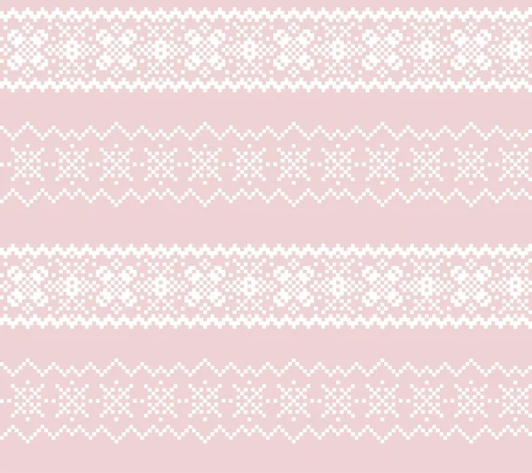Pink Christmas Fair Isle Pattern Background Fashion Textiles Knitwear Graphics — Stock Vector