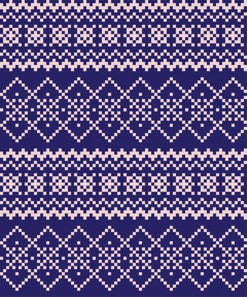 Pink Navy Christmas Fair Isle Pattern Background Fashion Textiles Knitwear — Stock Vector