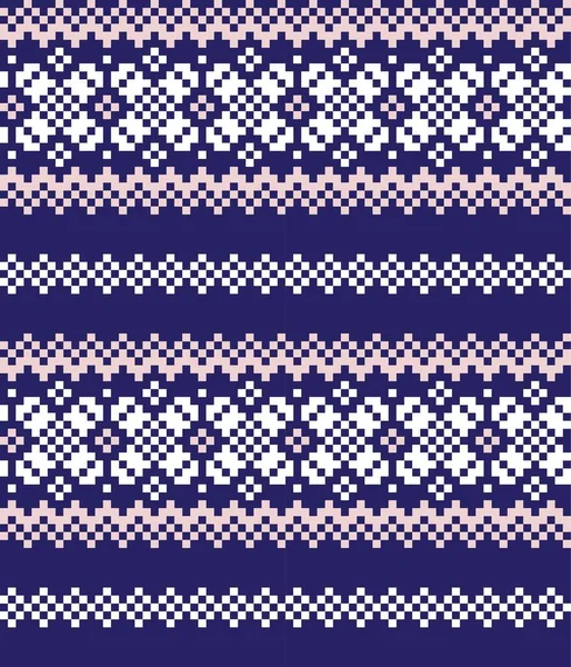 Pink Navy Vánoční Veletrh Isle Vzor Pozadí Pro Módní Textil — Stockový vektor