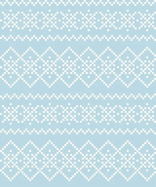 Sky Blue Christmas Fair Isle Mönster Bakgrund För Mode Textilier — Stock vektor