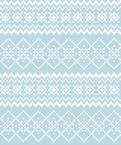 Sky Blue Christmas Fair Isle Mönster Bakgrund För Mode Textilier — Stock vektor