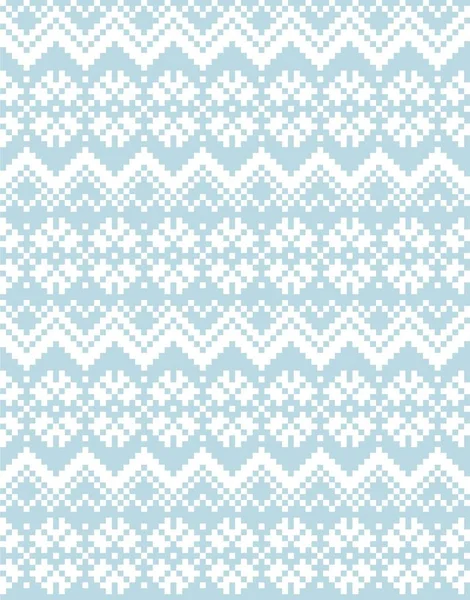 Sky Blue Christmas Fair Isle Pattern Background Fashion Textiles Knitwear — Stock Vector