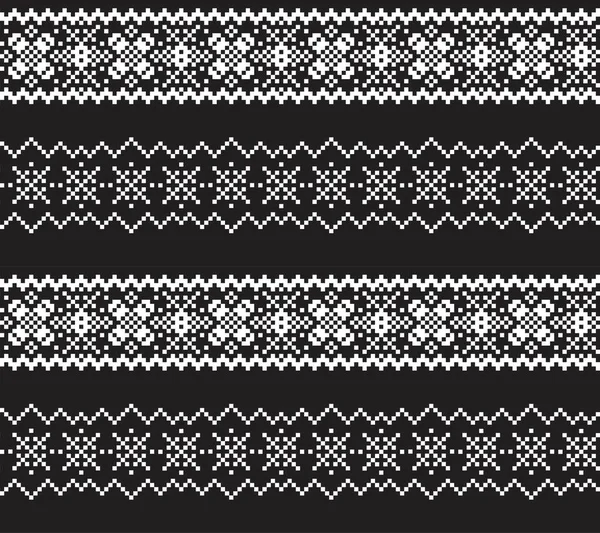 Fondo Patrón Isla Feria Navidad Blanco Negro Para Textiles Moda — Archivo Imágenes Vectoriales