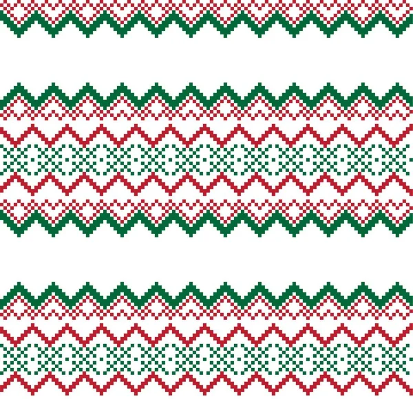 Christmas Fair Isle Pattern Background Fashion Textiles Knitwear Graphics — Stock Vector