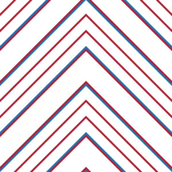 Chevron Rouge Bleu Diagonale Rayé Fond Motif Sans Couture Adapté — Image vectorielle