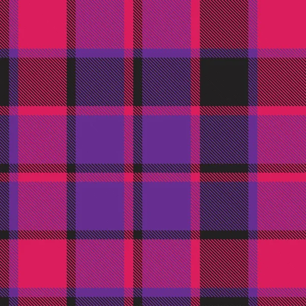 Fioletowy Plaid Kratkę Tartan Bezszwowy Wzór Nadaje Się Mody Tekstyliów — Wektor stockowy