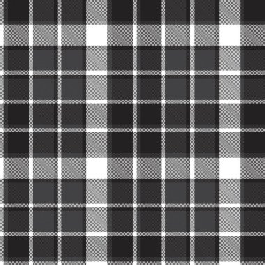 Siyah ve beyaz ekoseli, kareli, ekose desenli moda tekstil ve grafikleri için uygun.