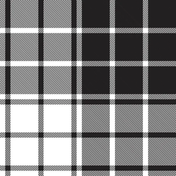 Plaid Blanco Negro Cuadros Tartán Patrón Sin Costura Adecuado Para — Archivo Imágenes Vectoriales