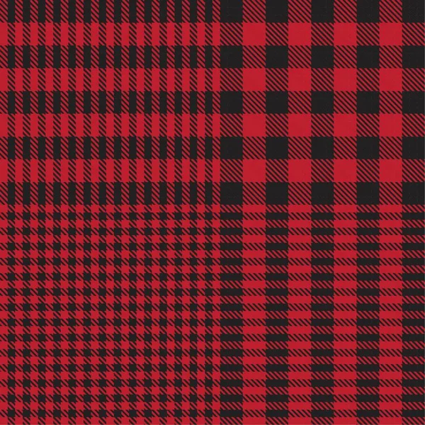 Red Glen Plaid Texturiertes Nahtloses Muster Für Modetextilien Und Grafiken — Stockvektor