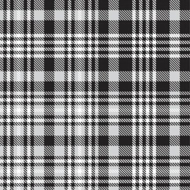 Siyah ve Beyaz Glen Ekose desenli, moda tekstil ve grafikleri için uygun.