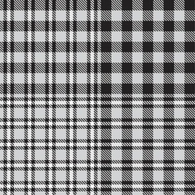 Siyah ve Beyaz Glen Ekose desenli, moda tekstil ve grafikleri için uygun.