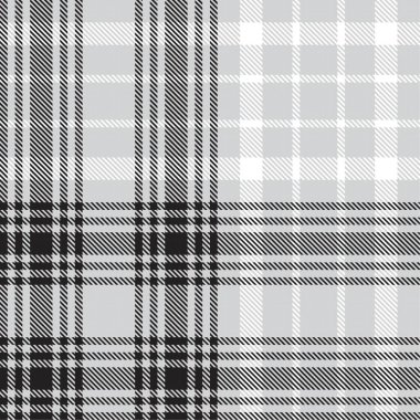 Siyah ve Beyaz Glen Ekose desenli, moda tekstil ve grafikleri için uygun.