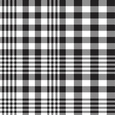 Siyah ve Beyaz Glen Ekose desenli, moda tekstil ve grafikleri için uygun.