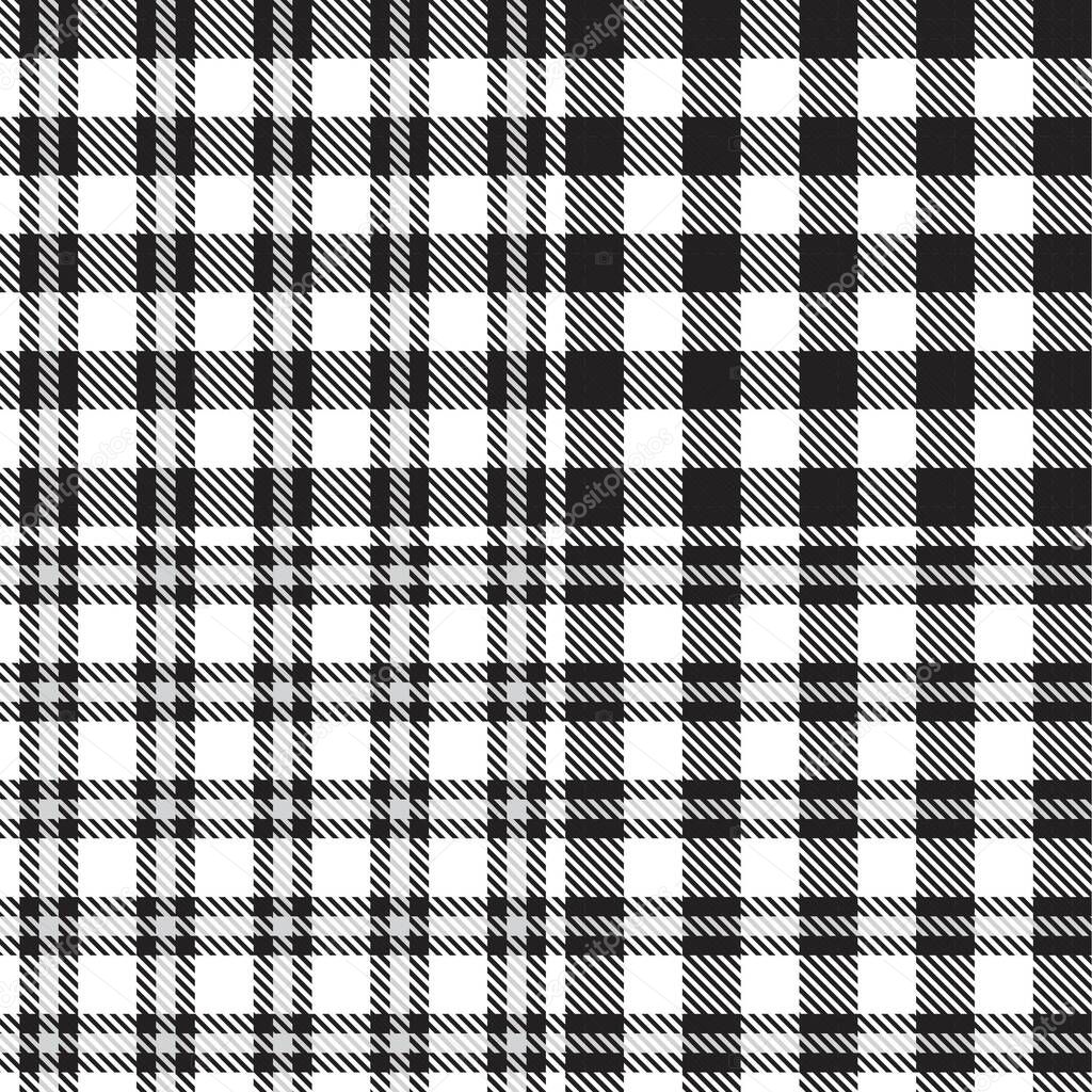 Black and White Glen Plaid textured seamless pattern suitable for fashion textiles and graphics