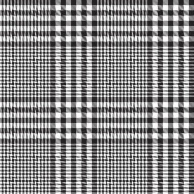 Siyah ve Beyaz Glen Ekose desenli, moda tekstil ve grafikleri için uygun.