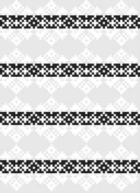 Moda tekstil, örgü ve grafikleri için Siyah ve Beyaz Noel adası şablonu