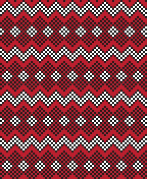 Piros Karácsonyi Vásár Szigetmintás Háttér Divat Textil Kötött Grafikai — Stock Vector