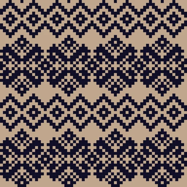 Brown Christmas Fair Isle Patterial Background Fashion Textiles Knitwear Graphics — 스톡 벡터