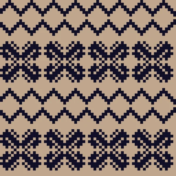 Brown Christmas Fair Isle Background Fashion Textiles Knitwear Graphics — стоковий вектор