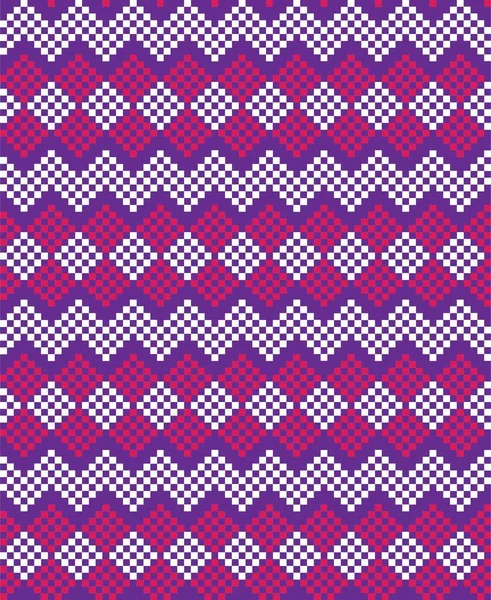 Purple Christmas Fair Isle Pattern Background Fashion Textiles Knitwear Graphics — Stock Vector