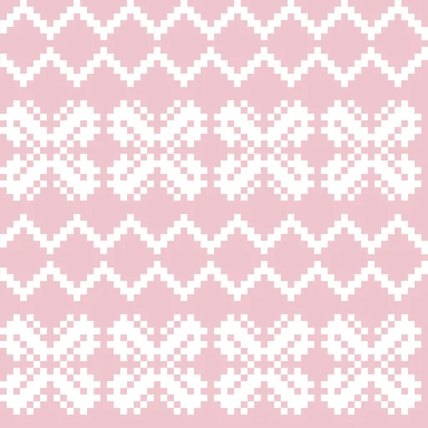Růžové Vánoční Veletrh Isle Vzor Pozadí Pro Módní Textil Pleteniny — Stockový vektor