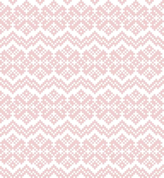 Pink Christmas Fair Isle Pattern Background Fashion Textiles Knitwear Graphics — Stock Vector