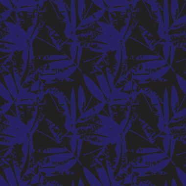 Mavi Tropik Yaprak botanik desensiz arka plan moda baskıları, grafikler, arka planlar ve el sanatları için uygundur