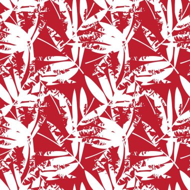 Kırmızı Tropik Yaprak botanik desensiz arka plan moda baskıları, grafikler, arka planlar ve el sanatları için uygundur