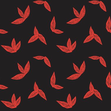 Moda baskıları, grafikler, arka planlar ve el sanatları için uygun turuncu tropikal yapraklı botanik desensiz arka plan