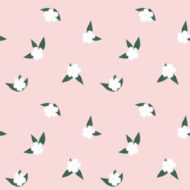 Pembe Tropik Yaprak botanik desensiz arka plan moda baskıları, grafikler, arka planlar ve el sanatları için uygundur