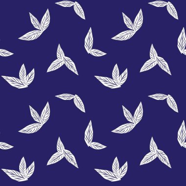 Mavi Tropik Yaprak botanik desensiz arka plan moda baskıları, grafikler, arka planlar ve el sanatları için uygundur