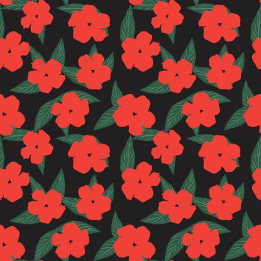 Moda baskıları, grafikler, arka planlar ve el sanatları için uygun turuncu tropikal yapraklı botanik desensiz arka plan