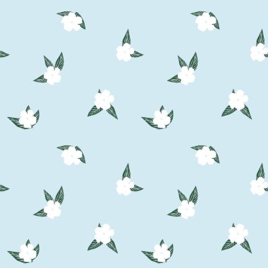 Gökyüzü Mavi Tropikal Yaprak botanik desensiz arka plan moda baskıları, grafikler, arka planlar ve el sanatları için uygundur