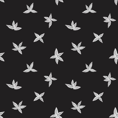 Siyah ve Beyaz Tropikal Yaprak botanik desensiz arka plan moda baskıları, grafikler, arka planlar ve el sanatları için uygun