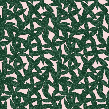 Pembe Tropik Yaprak botanik desensiz arka plan moda baskıları, grafikler, arka planlar ve el sanatları için uygundur