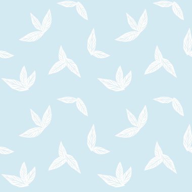 Gökyüzü Mavi Tropikal Yaprak botanik desensiz arka plan moda baskıları, grafikler, arka planlar ve el sanatları için uygundur