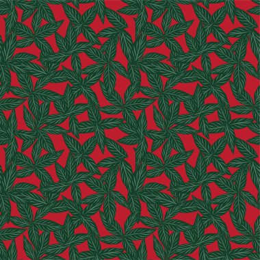 Noel Tropikal Yaprağı botanik desensiz arka plan moda baskıları, grafikler, arka planlar ve el sanatları için uygun
