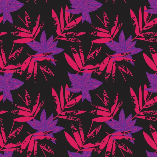 Purple Tropical Leaf Botanischer Nahtloser Musterhintergrund Für Modedrucke Grafiken Hintergründe — Stockvektor