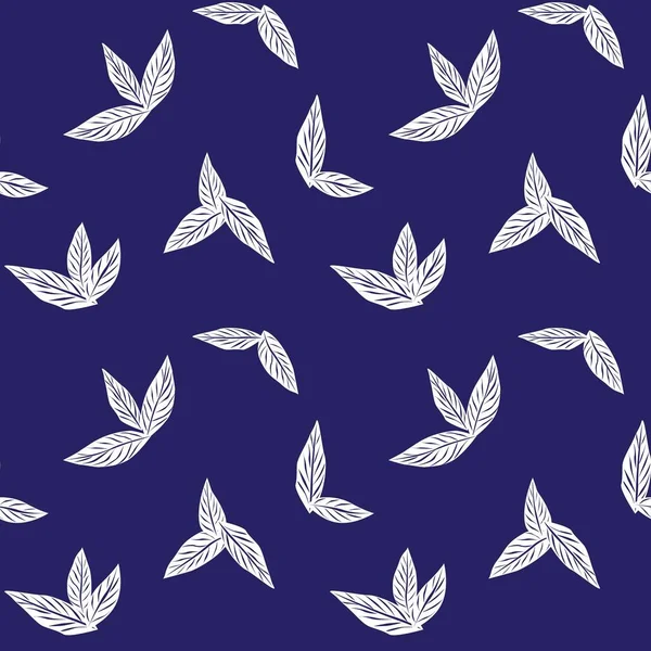 Blue Tropical Leaf Botanischer Nahtloser Musterhintergrund Für Modedrucke Grafiken Hintergründe — Stockvektor