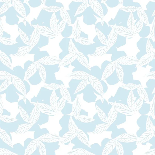 Sky Blue Tropical Leaf Botanique Fond Motif Sans Couture Adapté — Image vectorielle