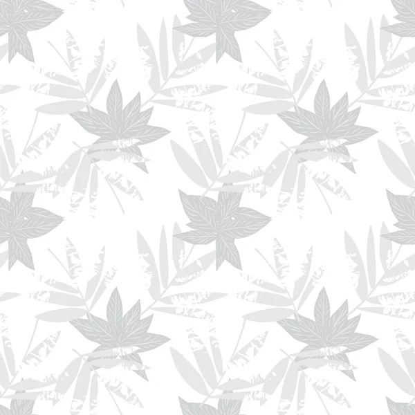 White Tropical Leaf Botanical Seamless Pattern Background Suitable Fashion Prints — Stock Vector