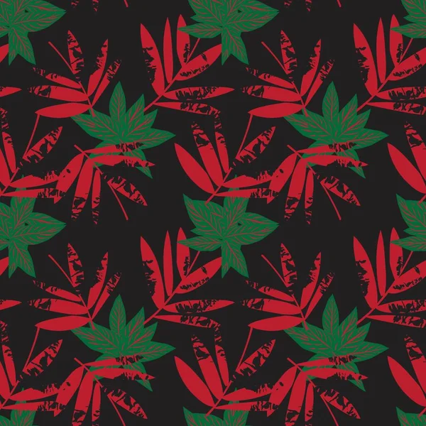 Рождественский Тропический Лист Ботанический Бесшовный Фон Шаблона Подходит Модных Принтов — стоковый вектор
