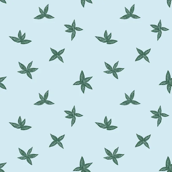 Sky Blue Tropical Leaf Botanical Seamless Pattern 프린트 그래픽 — 스톡 벡터