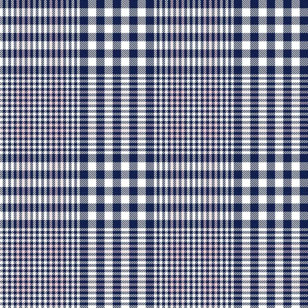 Pink Navy Glen Plaid Texturiertes Nahtloses Muster Für Modetextilien Und — Stockvektor